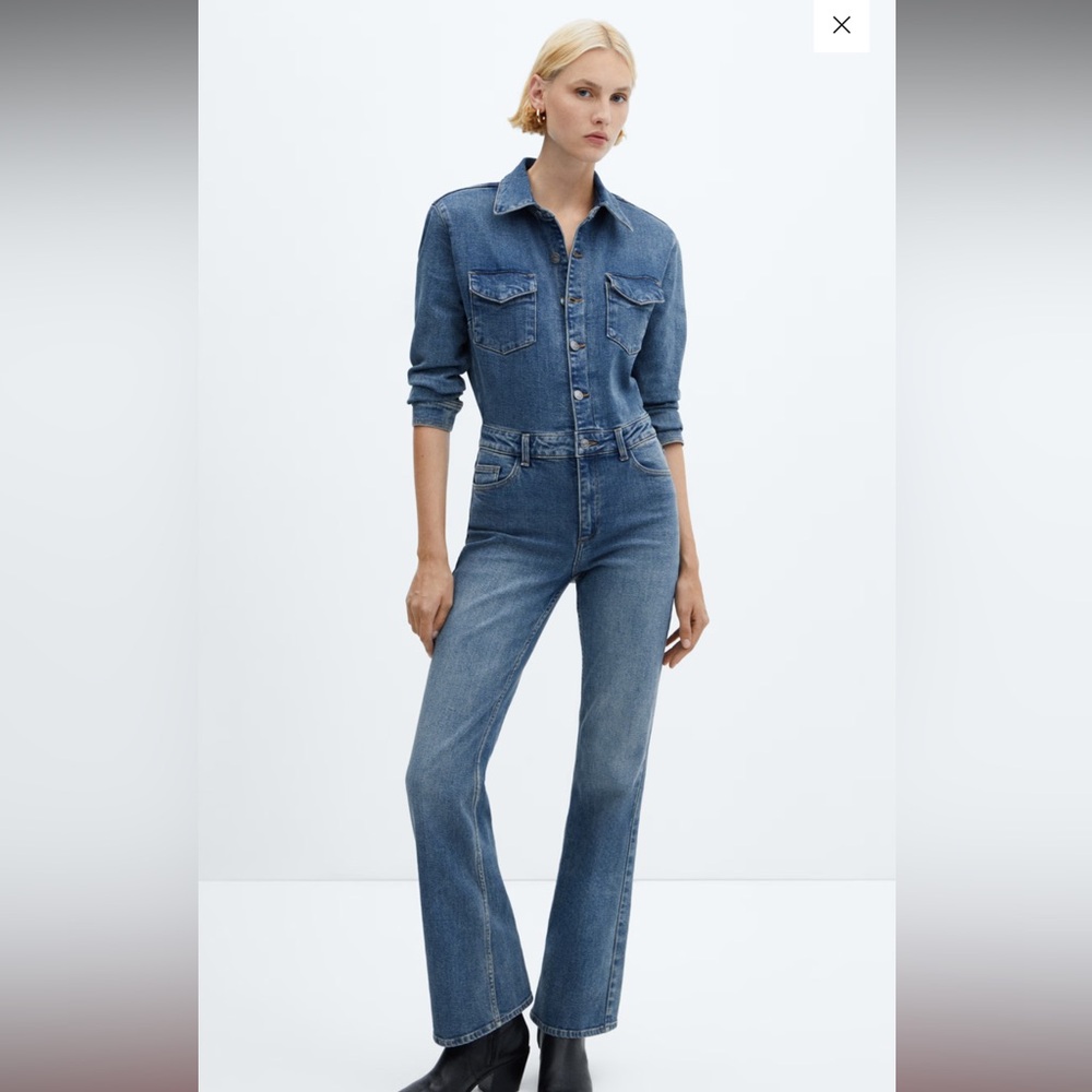 Mango LONG DENIM JUMPSUIT